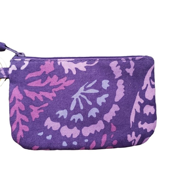 Purple Paisley 6 x 4 Polyester Fabric ID Case Wallet GUC - Picture 2 of 5